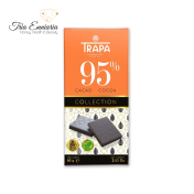 Dunkle Vegane Schokolade Mit 95% Kakao, 80 g, Trapa