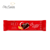 Chocolate negro con naranja y almendra, 26 g, rojo