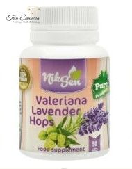 Valerian, Hops, Lavender, nervous system support, 50 tablets, Nicsen