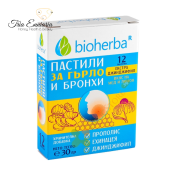 Pastiglie per gola e bronchi al gusto di miele e limone, 12 pz, 30g, Bioherba