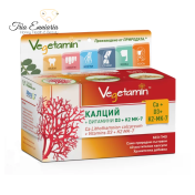 Calcio + Vitaminas D3 + K2 MK-7, Vegetamin, 60 cápsulas
