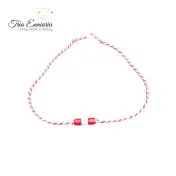 Martenitza For Hand With 3 Wooden Beads, Tria Enniaria