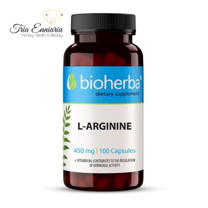 L-Arginina, 450 mg, 100 capsule, Bioherba