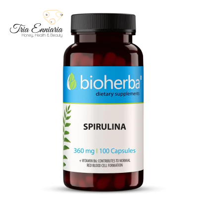 Spirulina, 360 mg, 100 Capsule, Bioherba