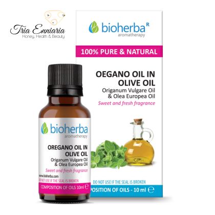 Oregano în ulei de măsline, ulei esențial pur, 10 ml, Bioherba