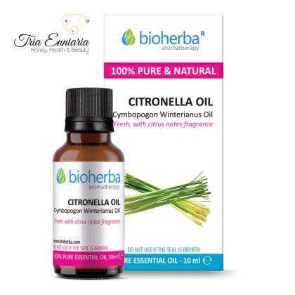 Citronella, reines ätherisches Öl, 10 ml, Bioherba
