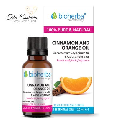 Cannelle et orange, huile essentielle pure, 10 ml, Bioherba