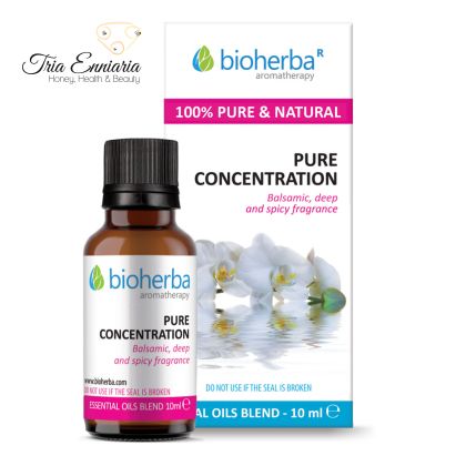 "Concentration", Composition aromatique, Huile essentielle, 10ml, Bioherba