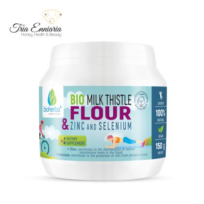 Organic Milk Thistle Flour, Zinc And Selenium, 150 g, Bioherba