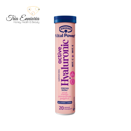 Aktives Hyaluron Mit Vitamin C Und E, 20 Brausetabletten, Kruger