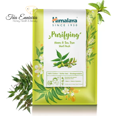 Purifying Neem And Tea Tree Sheet Mask, 1 Pc, Himalaya