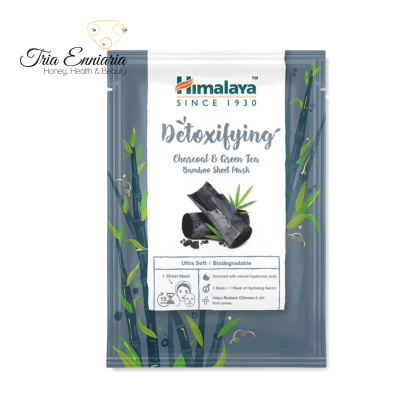 Maschera Viso Detossinante In Tessuto Con Carbone Attivo E Tè Verde, 1 Pezzo, Himalaya