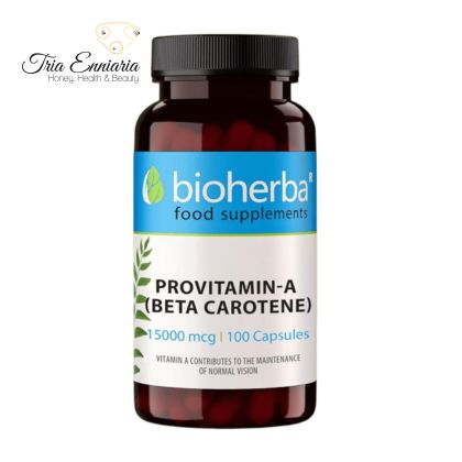Provitamina A (Beta Caroten), 15000 mcg, 100 Capsule, Bioherba