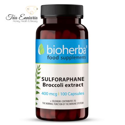 Sulforafano De Brócoli, 400 mcg, 100 Cápsulas, Bioherba