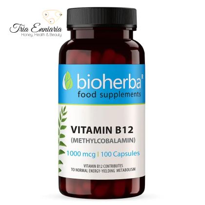 Vitamina B12 (metilcobalamina), 1000 mcg, 100 capsule, Bioherba