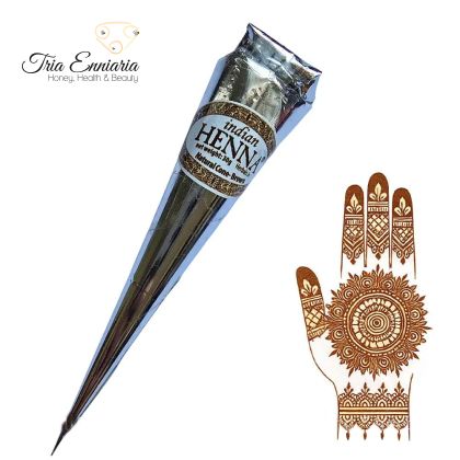 Henna Para Dibujar Marrón, 1 Cono, 30 g, Indian Henna