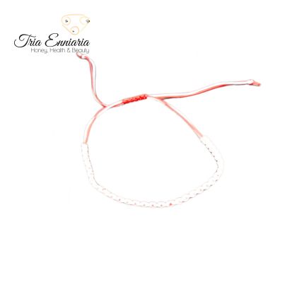 Martenitza Bracelet White With Adjustable Size, Tria Enniaria