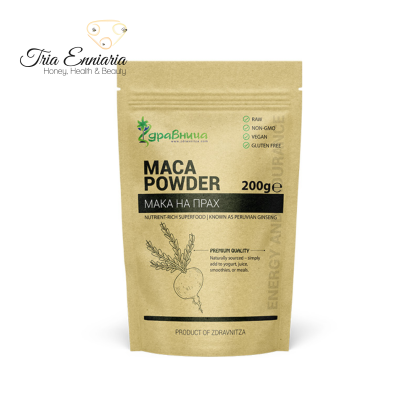 Organic Maca Powder Raw, 200 g, Zdravnitza