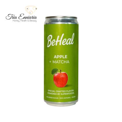 Boisson Gazeuse Pomme Et Matcha, 330 ml, BeHeal