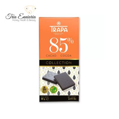 Chocolate Negro Vegano 85% Cacao, 85 g, Trapa