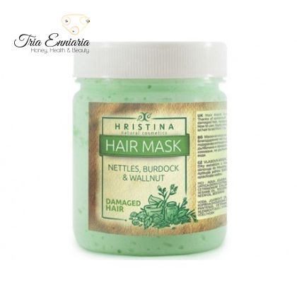 Mask For Damaged Hair With Nettle, Walnut And Burdock , 200 ml, Hristina