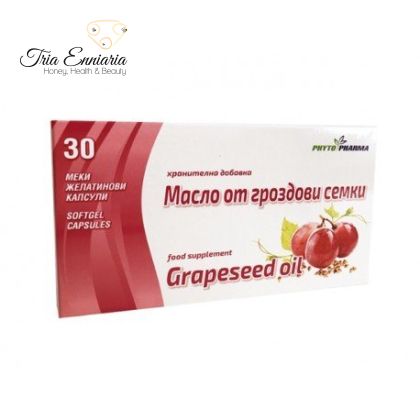 Grape seed oil, PhytoPharma, 60 capsules