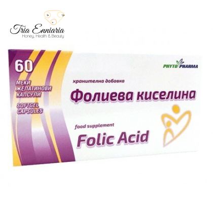 Folic Acid, PhytoPharma, 60 capsules