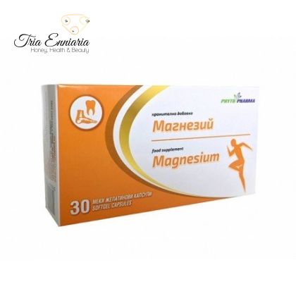 Magnesium, food supplement, 30 softgel capsulesλ, PhytoPharma