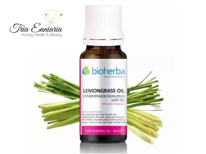 Lemon grass, Pure Essential Oil, 10 ml, Bioherba