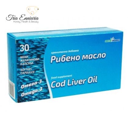 Cod Liver oil (Omega-3), 1000 mg, 30 capsules, PhytoPharma