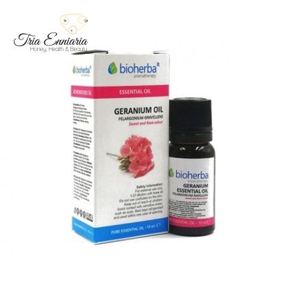 Geranium, Pure Essential Oil, 10 ml, Bioherba