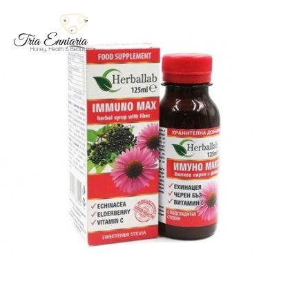 Immuno Max, Sirup mit Echinacea, Holunder und Vitamin C, 125 ml.