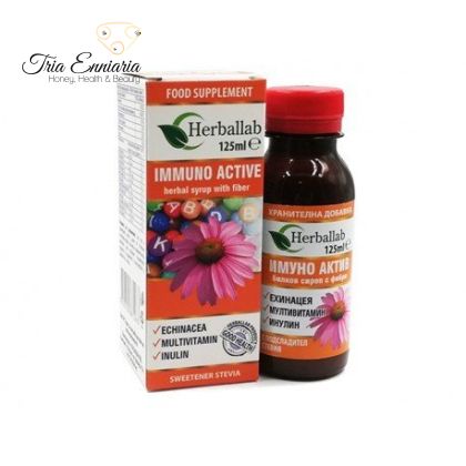 Immuno Active, sciroppo con echinacea e 12 vitamine, 125 ml.
