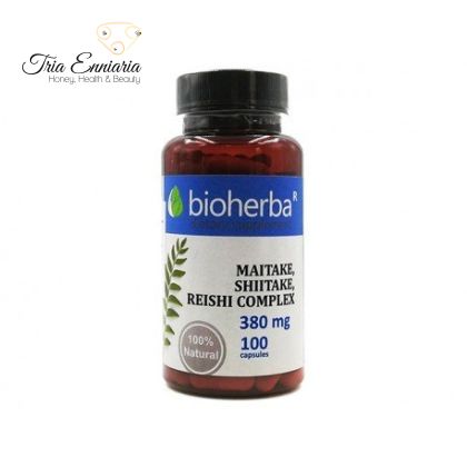 Maitake, Shiitake, Reishi - complex, 380 mg, 100 capsules Bioherba