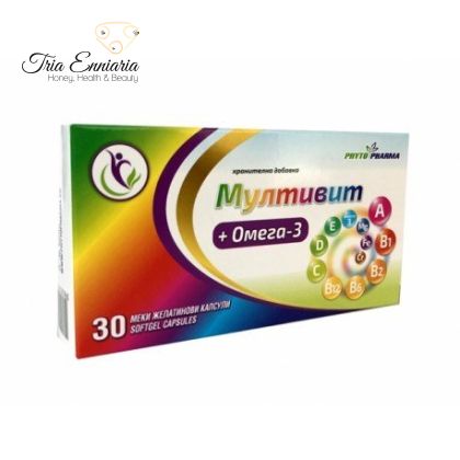 Мультивит + Омега-3, мультивитаминный комплекс, 30 капсул