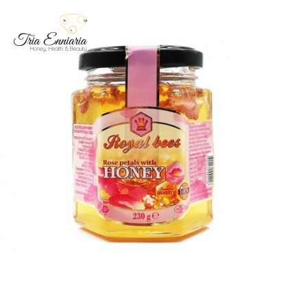 Honig mit Rosenblättern 230 g.
