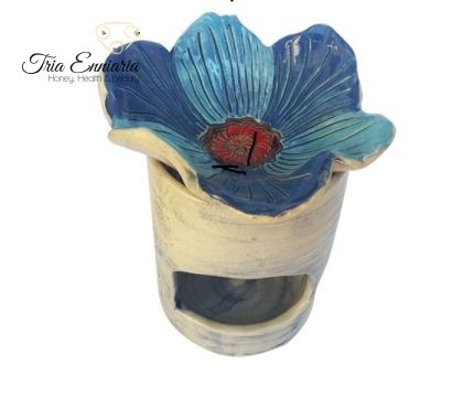 Keramik-Aromalampe Blue Flower Vision, Bioherba