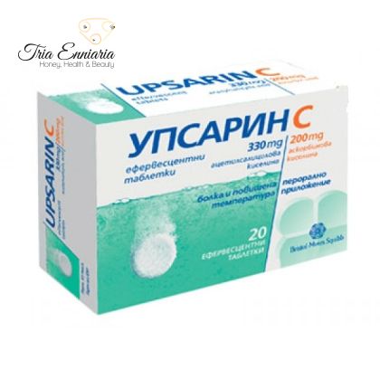 Upsarin C - infections virales, rhumatismes et grippe / 330 mg, 20 comprimés.