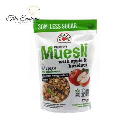 Crunchy Muesli with apples, hazelnuts and brown sugar, 375 g