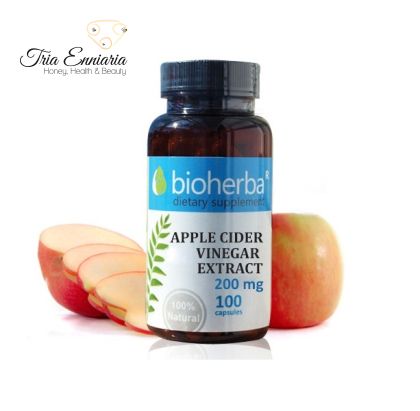 Apple cider vinegar extract 200 mg, 100 capsules, Bioherba