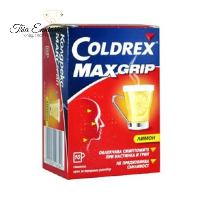 Coldrex MaxGrip Лимон - при настинка и грип, 10 сашета