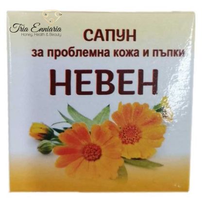 Calendula, Sapun de toaleta din plante impotriva acneei, 40 g, Milva