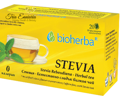 Stevia, tè naturalmente dolce, 20 filtri.  pacchetti, Bioherba