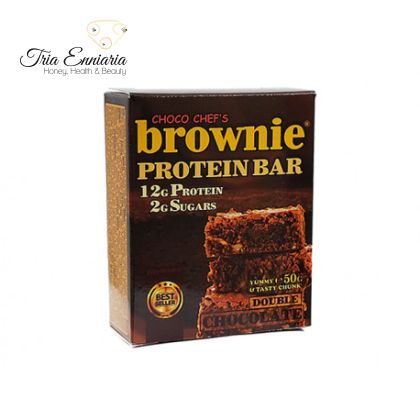 Proteinriegel Brownie Double Chocolate, 50 g, Choco Chef's