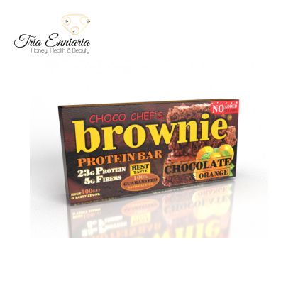 Μπάρα Πρωτεΐνης Μπράουνι Σοκολάτα Kαι Πορτοκάλι, 100 γρ, Choco Chef`s