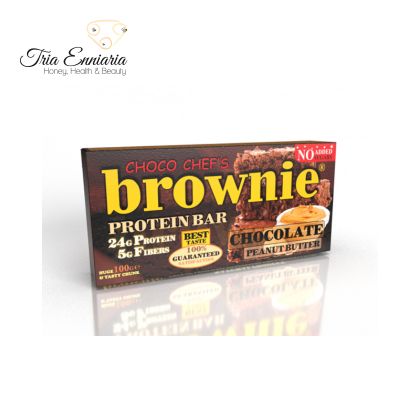 Μπάρα Πρωτεΐνης Μπράουνι Σοκολάτα Και Φυστικοβούτυρο, 100 γρ, Choco Chef`s