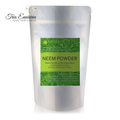 Neem-Pulver für Haare und Gesicht, 100 g, Radika