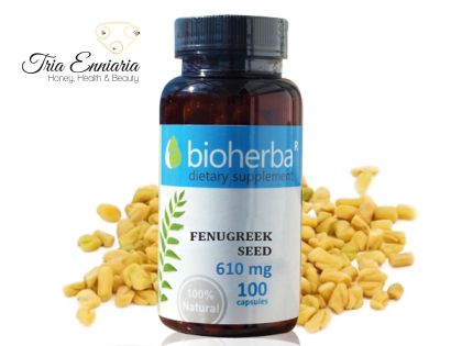 Estratto di semi di fieno greco, 610 mg, 100 capsule, Bioherba