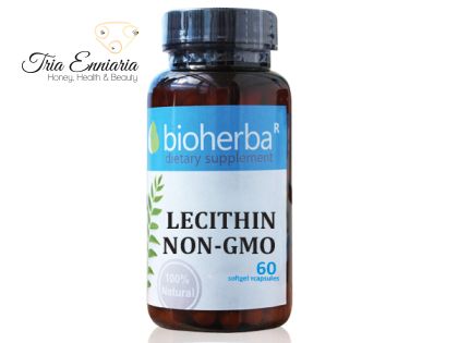Соев Лецитин Без ГМО, 1200 мг, 50 Софтгел Капсули, Bioherba 