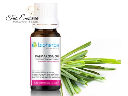 Palmarosa, Olio Essenziale Puro, 10 ml, Bioherba